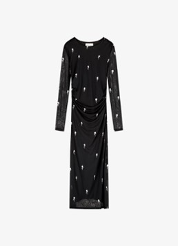 Fabienne Chapot Dames Ashley midi jurk met borduring in de kleur Zwart