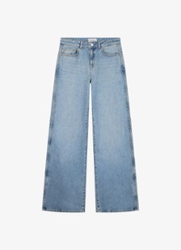 Fabienne Chapot Dames Mid waist wide leg jeans met steekzakken en split in de kleur Indigo