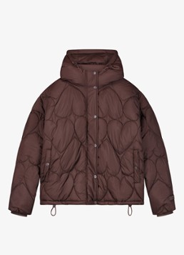 Fabienne Chapot Dames Prisca puffer jack met capuchon en steekzakken in de kleur Chocoladebruin