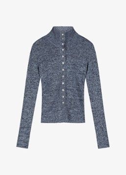Fabienne Chapot Dames Tilda fijngebreid vest met kraag in de kleur Donkerblauw