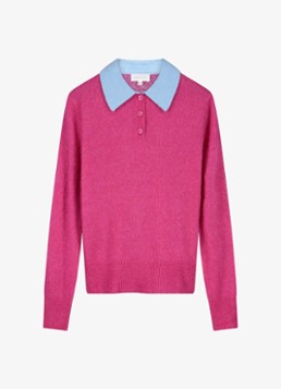 Fabienne Chapot Dames Barbara fijngebreide pullover in wolblend in de kleur Fuchsia