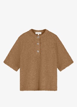 Fabienne Chapot Dames Coco fijngebreide pullover in wolblend in de kleur Camel
