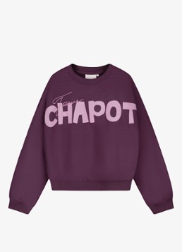 Fabienne Chapot Dames Amy sweater met logoprint in de kleur Paars