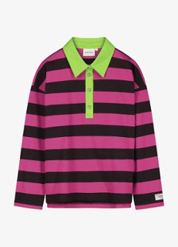 Fabienne Chapot Dames Paula long sleeve met streepprint in de kleur Fuchsia