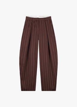 Fabienne Chapot Dames Charlot high waist balloon fit pantalon met streepprint in de kleur Bruin
