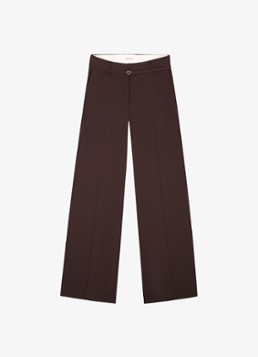 Fabienne Chapot Dames Nelsan high waist wide fit pantalon met ceintuur in de kleur Chocoladebruin