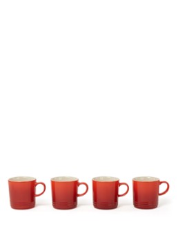 Le Creuset Mok 35 cl set van 4 Kersenrood / Rood - Deal