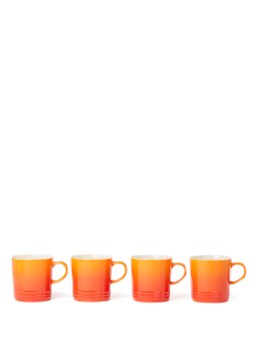 Le Creuset Mok 35 cl set van 4 Oranjerood / Oranje - Deal
