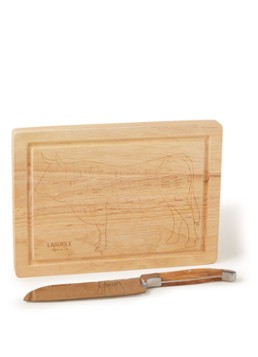 Laguiole Style de Vie Santoku mes met snijplank 32 cm Hazelnootbruin - Deal