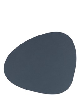LIND DNA Table Mat Curve placemat van leer 37 x 44 cm Donkerblauw - Deal