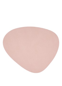 LIND DNA Table Mat Curve placemat van leer 37 x 44 cm Lichtroze - Deal