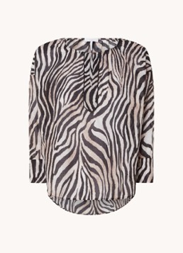 CINQUE Dames Cipaolo semi-transparante tuniek met zebraprint in de kleur Zwart