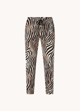 CINQUE Dames Cisofa mid waist cropped tapered fit broek met zebraprint in de kleur Bruin