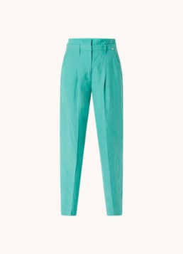 CINQUE Dames Cisusi high waist tapered fit pantalon in linnenblend met steekzakken in de kleur Zeegroen