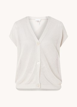 CINQUE Dames Cilulo grofgebreid vest met lurex in de kleur Donkerbeige