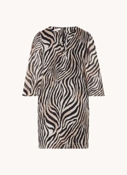 CINQUE Dames Ciethno tuniekjurk met zebraprint in de kleur Zwart