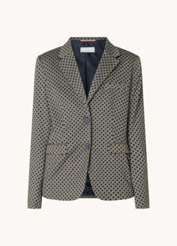 Cinque Dames Cilarni blazer met print en schoudervulling in de kleur Donkerbeige