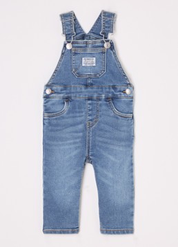 Levi's Jongens My First Overall straight fit tuinbroek van denim in de kleur Indigo, maat: 6M