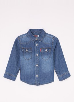 Levi's Jongens My First Barstow overhemd van denim in de kleur Donkerblauw, maat: 3M