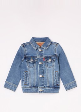 Levi's Jongens My First Trucker spijkerjas met steekzakken in de kleur Indigo, maat: 24M