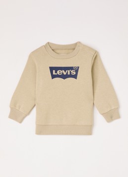 Levi's Meisjes Sweater met logo in de kleur Beige, maat: 36M=98