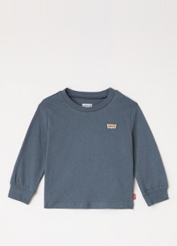 Levi's Jongens Longsleeve met logoborduring in de kleur Staalblauw, maat: 36M=98