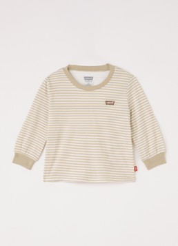 Levi's Jongens Longsleeve met streepprint in de kleur Beige, maat: 36M=98