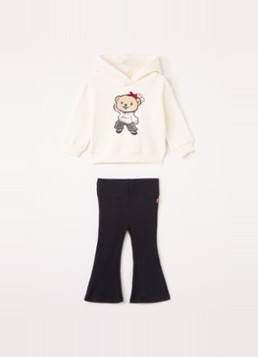 Levi's Meisjes Set van hoodie met legging 2-delig in de kleur Ivoor, maat: 6M=68