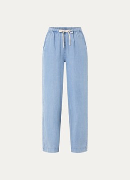 Moscow Dames Barrow high waist wide fit broek van chambray in de kleur Indigo