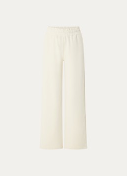 Moscow Dames Jo high waist wide fit pantalon met steekzakken in de kleur Creme