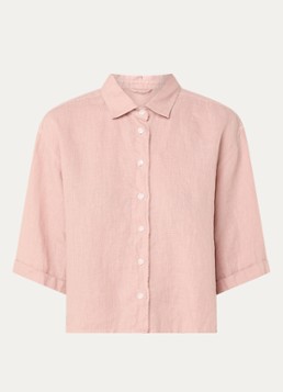 Moscow Dames Lady blouse van linnen in de kleur Lichtroze