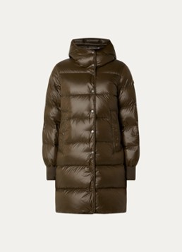 Moscow Dames Ullah puffer jas met donsvulling en glanzende finish in de kleur Bronsgroen