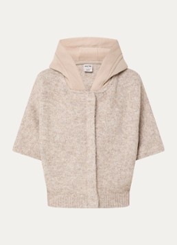 Moscow Dames Timmy fijngebreid vest in wolblend met capuchon in de kleur Beige