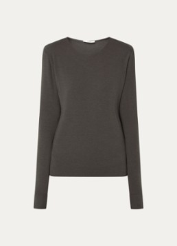 Moscow Dames Lucia longsleeve met ronde hals in de kleur Antraciet
