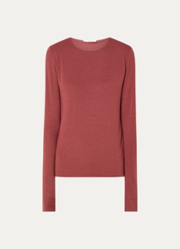 Moscow Dames Lucia longsleeve met ronde hals in de kleur Steenrood