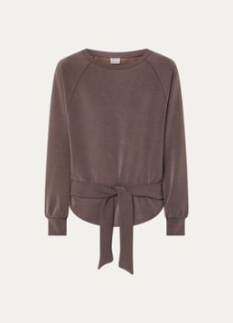 Moscow Dames Romy sweater met strikceintuur in de kleur Bruin
