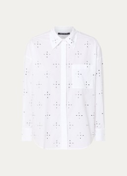 Pennyblack Dames Secolo blouse met ruitdessin en strass in de kleur Wit