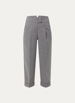Pennyblack Dames High waist straight fit cropped pantalon met steekzakken in de kleur Middengrijs