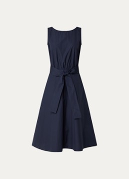 Pennyblack Dames Emblema midi A-lijn jurk met strikceintuur in de kleur Donkerblauw