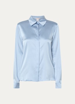 Pennyblack Dames Blouse van satijn in de kleur Lichtblauw