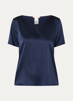 Pennyblack Dames Top van satijn in de kleur Donkerblauw