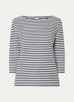 Pennyblack Dames Top met boothals en streepprint in de kleur Donkerblauw