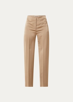 Pennyblack Dames Mid waist wide fit pantalon van satijn in de kleur Camel