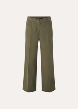 Pennyblack Dames Magia high waist loose fit broek met persplooi en steekzakken in de kleur Legergroen