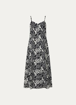Pennyblack Dames Maxi jurk met V-hals en borduring in de kleur Zwart