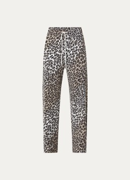 10DAYS Dames High waist loose fit broek met panterprint in de kleur Camel