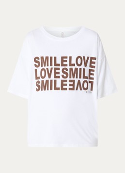 10DAYS Dames T-shirt met print in de kleur Wit