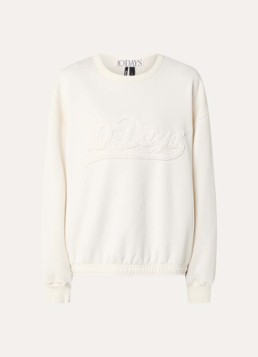 10DAYS Dames Sweater met logoborduring in de kleur Ivoor