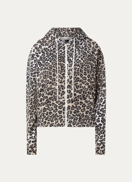 10DAYS Dames Sweatvest met panterprint in de kleur Camel
