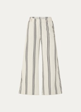 10DAYS Dames High waist wide fit joggingsbroek met streepprint in de kleur Gebroken wit